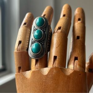 Vintage Turquoise Sterling Statement Ring